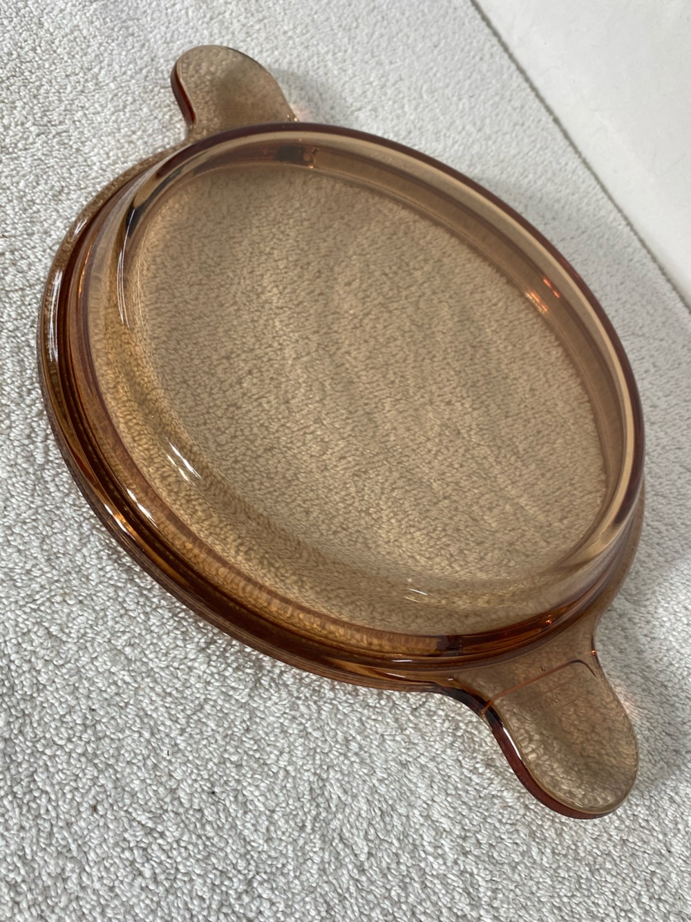 Vintage Corning Visions Brown Amber Glass Skillet Replacement Lid V 10 C Vision